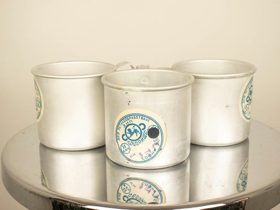 Vintage Bulgarian Aluminium Cups from the Army