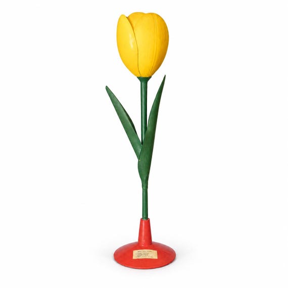 Vintage Tulip Botanical Model – Large Yellow Flower Teaching Aid