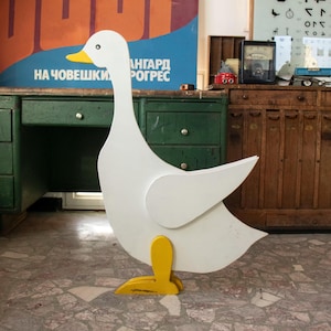 Large Wooden Duck Decor