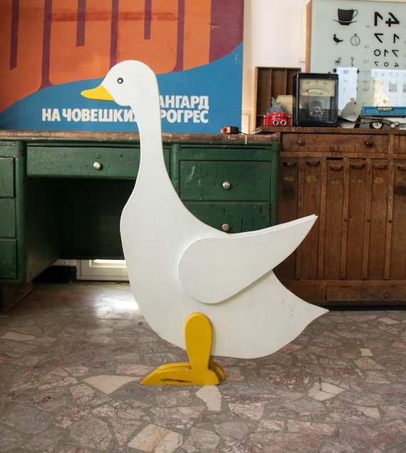 Large Wooden Duck Decor