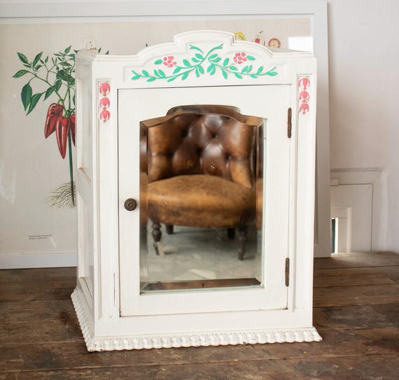 Vintage Wooden Mirror Cabinet