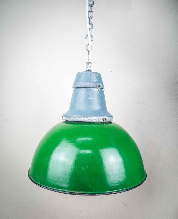 Green Enamel Lamp Shade Vintage Pendant Light Old Factory - Enamel Pendant Lamp Shade Green Enamel Lamp Shade Vintage Pendant Light Old Factory - Enamel Pendant Lamp Shade