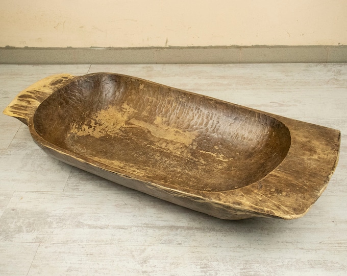 Vintage Wooden Farmhouse Dough Bowl