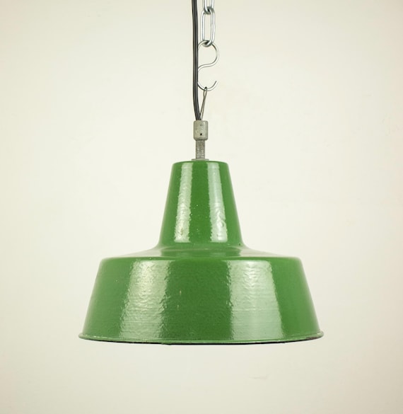Vintage Industrial Enamel Pendant Lamp