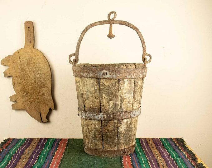Vintage Rustic Well Bucket