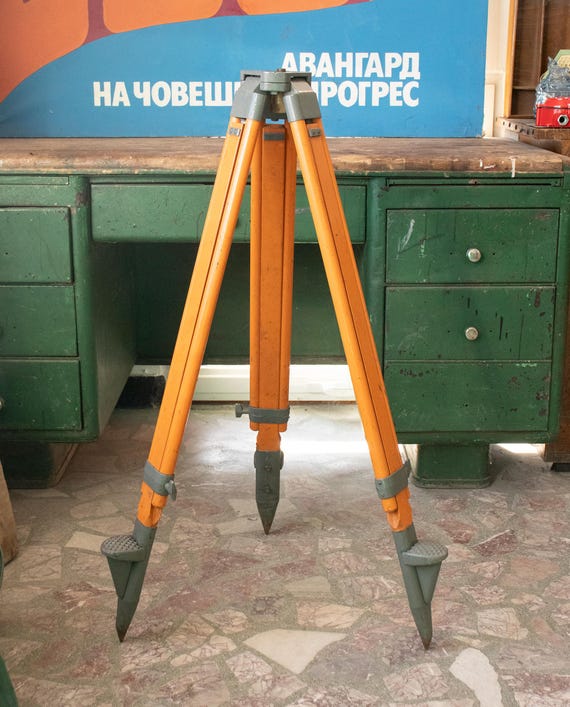 Vintage Wooden Surveying Tripod