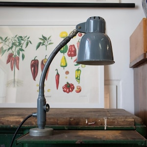 Vintage Adjustable Industrial Workbench Lamp with Magnetic Base