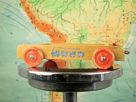 Vintage 1970s HABA Wooden Pull Toy