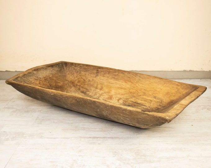 Rustic Farmhouse Dough Bowl, Large Wooden Dough Bowl, Vintage Dough Bowl