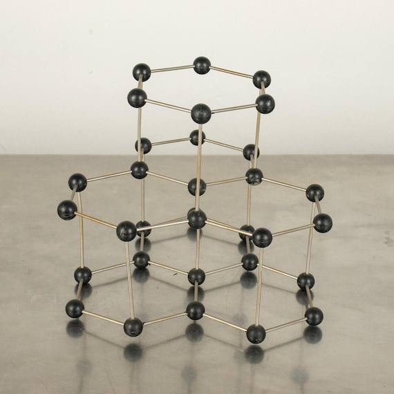 Vintage Bulgarian School Crystal Lattice Model – Graphite