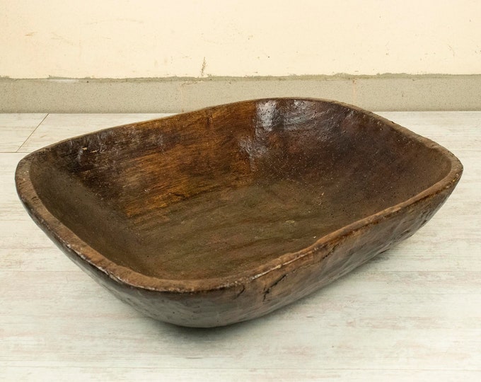 Small Rustic Dough Bowl, Wooden Dough Bowl