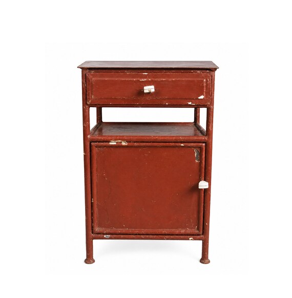 Vintage Hospital Metal Nightstand