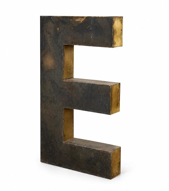 Vintage Metal Letter E