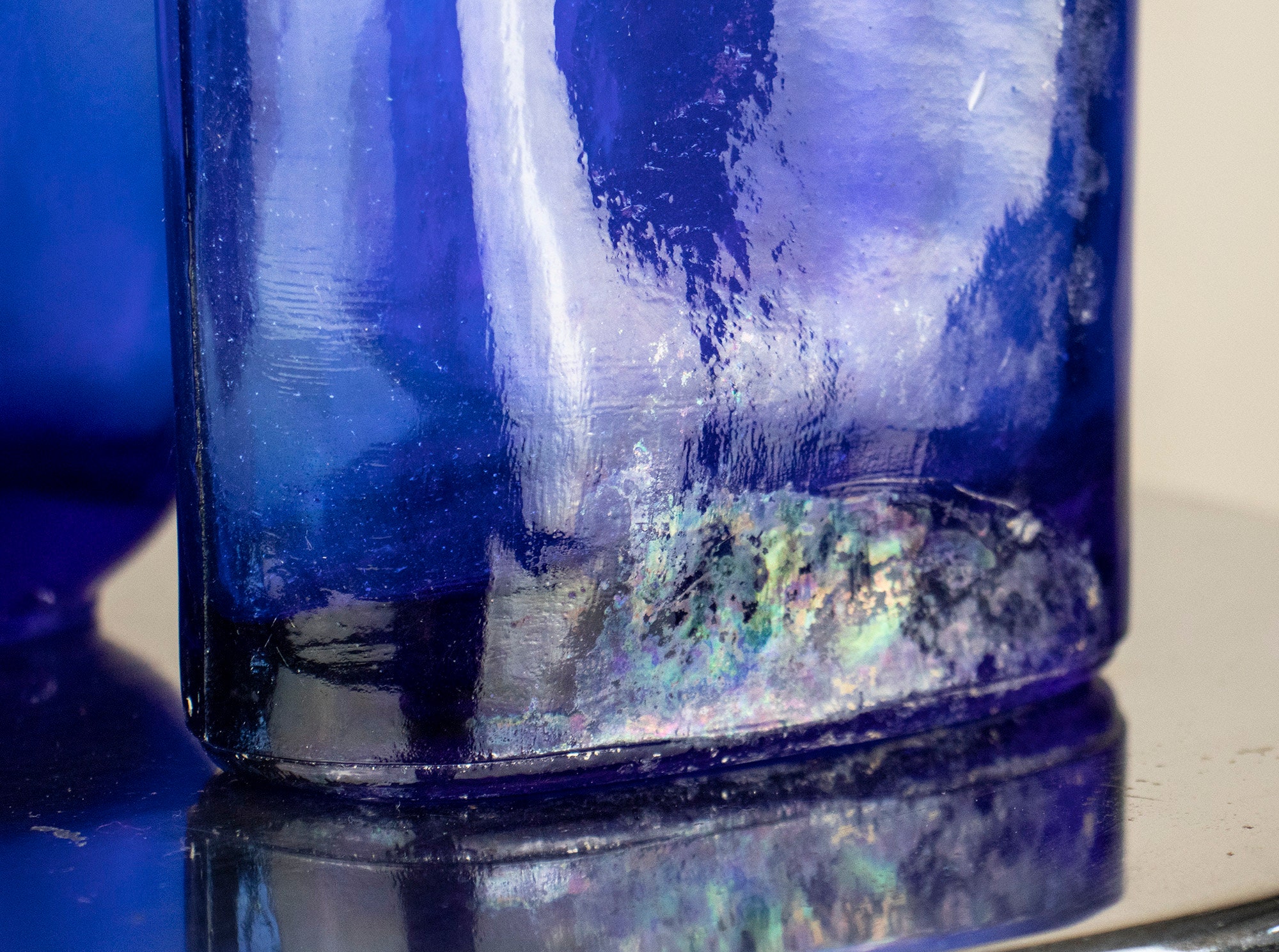 WYSKONT Lot de 6 bouteilles en verre bleu à remplir - Bouteille