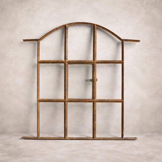 Antique Arched Metal Window Frame