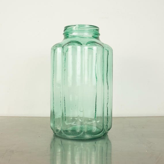 Beautiful Vintage Green Glass Jar