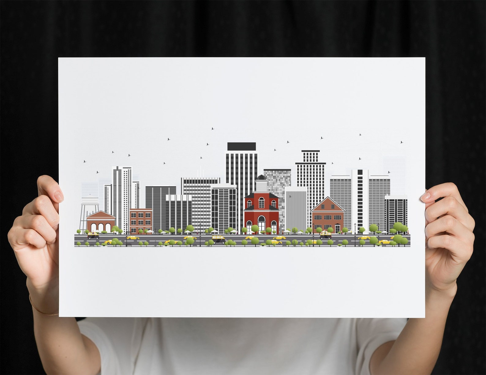 Wilmington Print Wilmington Skyline Wilmington Wall Art Etsy