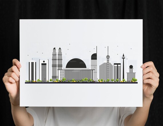 Jakarta Print Jakarta Skyline Jakarta Wall Art Jakarta | Etsy
