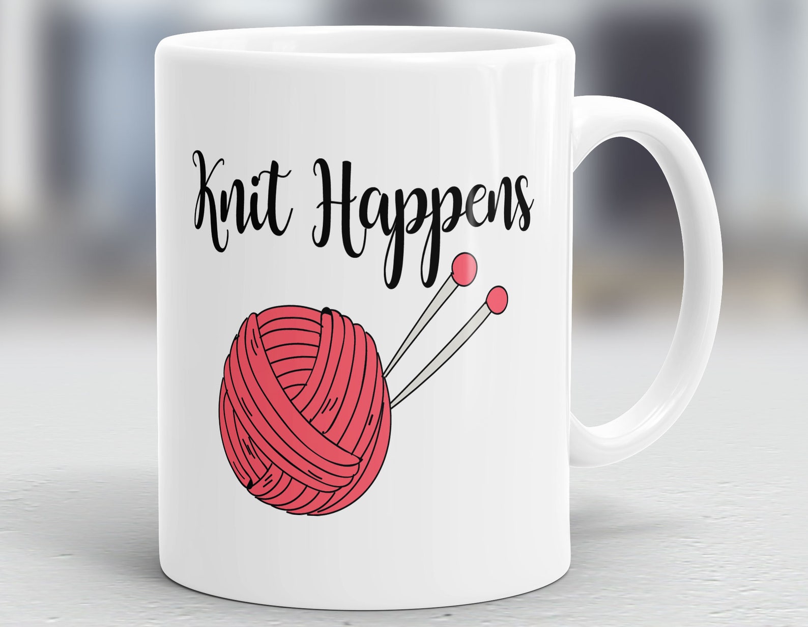 Knit Happens Mug Knitting Gift Knitting Mug Gift For Etsy