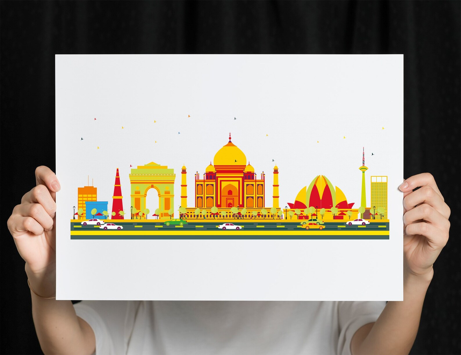 Delhi Print Delhi Skyline Delhi Wall Art Delhi Poster Etsy