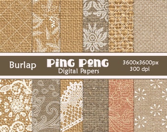 12 Burlap Digital Papers Scrapbook Background