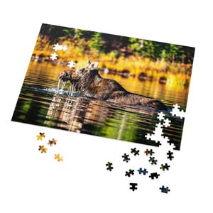 Moose in Glacier National Park  Custom 252, 500 or 1000 Piece Puzzle for Wildlife Lovers