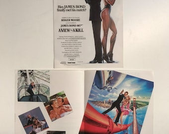 James Bond 007 - A View To A Kill - Promotional Pamphlet + Image Pen - Roger Moore - Christopher Walken - Grace Jones - Duran Duran