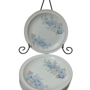6 Blue Morn Fanci Floral Collection 7.5&quot; Ceramic Bread Salad Dessert Plate Japan