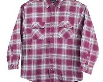 K-Mart Basic Editions Men's M Red White Tan Plaid Lined Insulated Shacket NWT