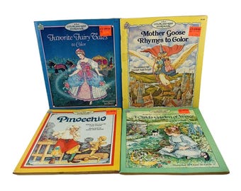 4 Happy House Fairy Tales Garden of Verses Mother Goose Pinocchio Color Keep