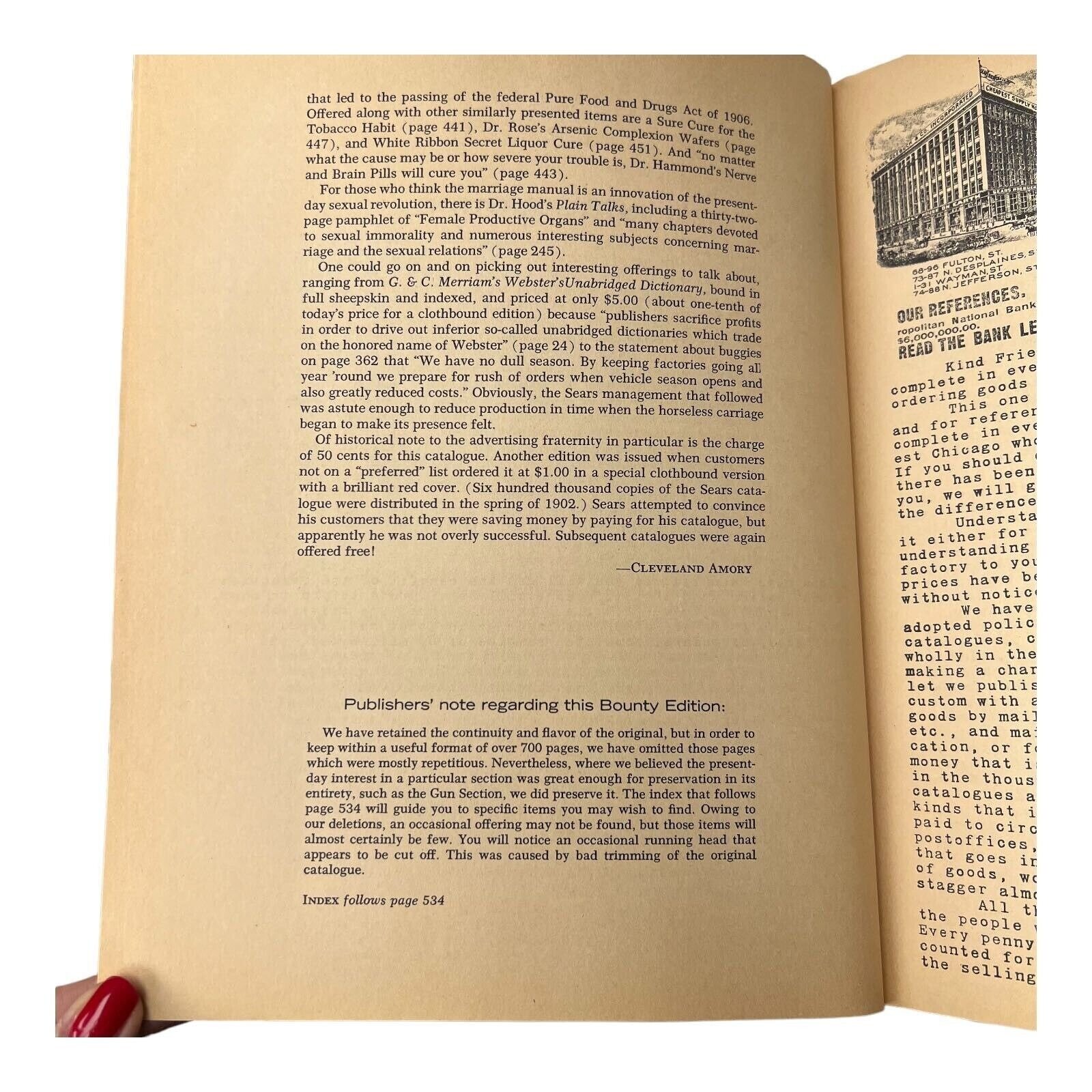 The Sears Roebuck Catalogue 1902 Edition Paperback 1969 Reprint USA