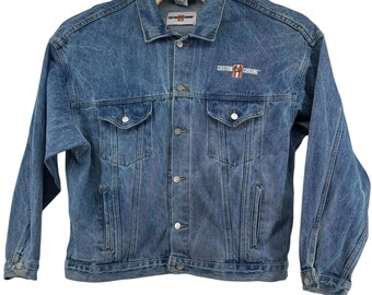Tyca Custom Chrome Denim Trucker Jacket Men XL RN # 80837 Made in USA 100% Cotton Vtg