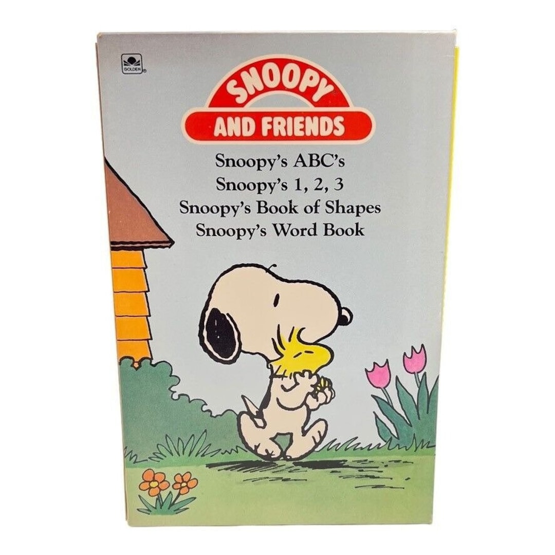 Set 4 Golden Book Beginners Snoopy & Friends Abc's 1,2,3 Shapes Word ...