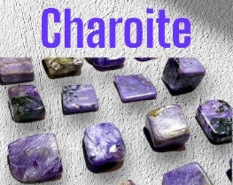 Charoit polierter quadratischer Edelstein | A Natürlicher Charoit Stein | 1 Stück Charoit Edelstein für Anhänger und Schmuck machen. Unbehandelt.