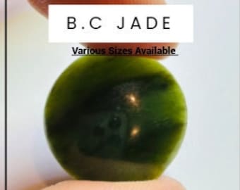 Natural Canadian Nephrite Jade. Sustainable  Jade Cabochons for Rings and Jewellery Supplies. British Columbia. Various Sizes. Untreated.
