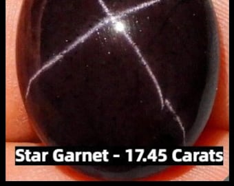 Earth Mined Star Garnet. 17.45 Carats. Round Cabochon. 4 Ray. Loose Gemstones for Making Jewellery. 15.2mm. Birthstone. Pendants.
