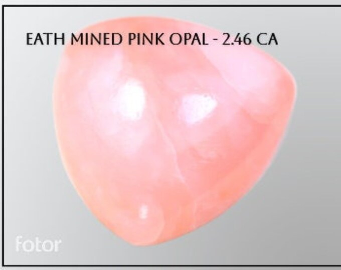 Pink Opal 2.46 Carat. Unique Gemstone. Genuine Earth Mined. Rare Cabochon Stone. Loose Gemstones for Jewelry. Triangle Cabochon.