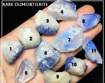 Rare Dumortierite Hair Rutilated Quartz Crystal Specimen. Genuine Earth Mined. Untreated. Blue Specimen. Rough Quartz. Sold Individual. Raw.