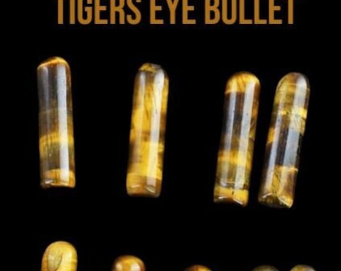 Tigers Eye "Bullet" Shape Gemstones. 25 x 6 mm. Gold and Black Gemstones. Undrilled. Authentic Natural. Untreated. Jewelry Supplies.