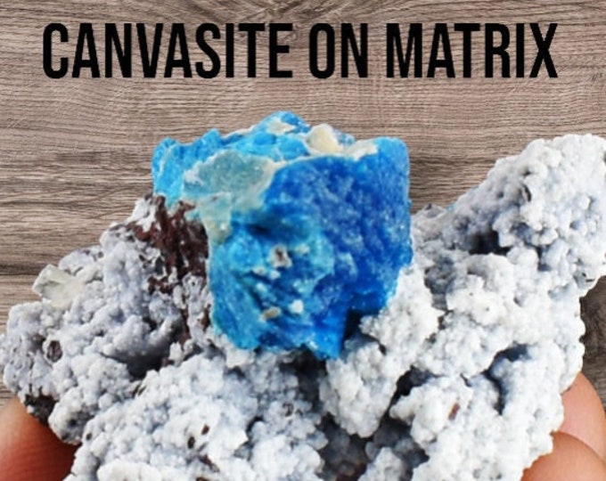 Blue Canvasite Specimen. 148 Carats. Blue Crystal. Genuine Earth Mined. Untreated. Healing Stones and Crystals. Natural Birthstone.