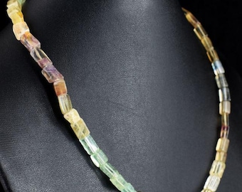 200 Carats Genuine Watermelon Tourmaline Beads. Rectangle Beads. 7 x 9 x 9 mm. Strand for Jewelry Making and Creative Gemstone Projects.