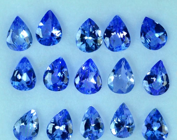 Natural Bright Periwinkle Blue Tanzanite Pear Cut Tanzania 4.00 x 3.00 x 1.80mm Loose Gemstones for Jewelry Making and Gifts. Earth Mined