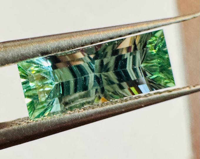 1.43 Unique Tourmaline. Fancy Cut. Earth Mined Faceted. Brazil. 11.2 x 4.3 x 3.5mm. Seafoam Green. Gemstones and Jewellery Supplies.