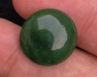 12.95 Carats B.C Canadian Jade Gemstone for Necklace & Gifts. Cabochon Beautiful Green Pendant Stone. Created in B.C Canada. Fraser Valley.