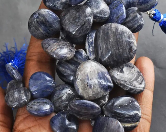 517.00 Carats Genuine Beautiful Blue Iolite Beads 8”  Strand 12.0 x 23.0 x 23.0mm. Beads for Your Creative Jewelry Creations.