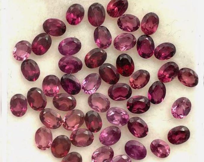 2 Piece: Earth Mined Grape Garnet Faceted Oval Loose Gemstone. Purple Garnet. Jewelry Supplies. Rings. Gifts. 3 x 4 mm. Untreated