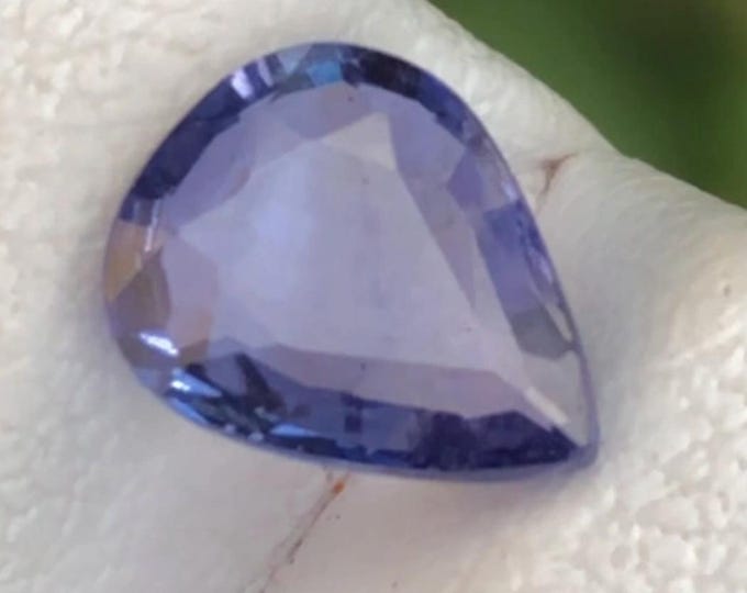 1.00 Carat Violet Blue Sapphire Unheated VS Pear 7.540 x 5.830 x 2.240 mm Loose Gemstone for Jewelry Making and Gifts. Genuine Earth Mined.