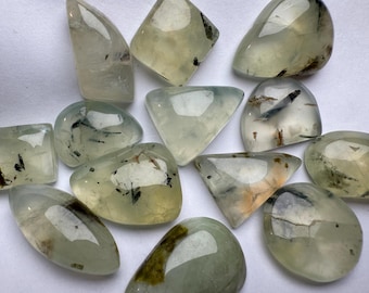 Natural Prehnite Cabochon. Genuine Mined Loose Gemstone for Making Jewellery. Gifts. Birthstone. Pendant. Sold Individual.