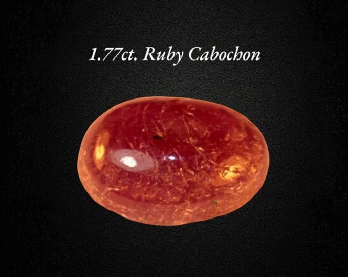 Genuine Mined Ruby Oval Cabochon. Loose Gemstones for Jewelry. 1.77 Carat. Jewelry Supplies. Natural.  8.20 x 6.10 x 3.10 mm.
