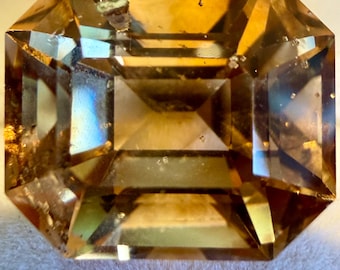 Discounted - 14.05 Carat Natural Whiskey Topaz Cushion 13.8 x 11.8 x 10.3 mm Loose Gemstone for Jewelry Making, Jewelry Supplies and Gifts.